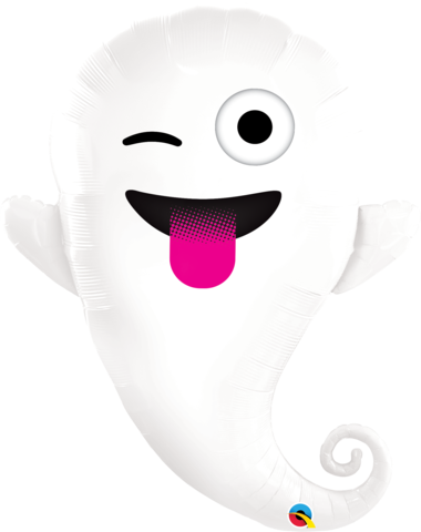 Checky Ghost Emoji Foil Supershape Balloon #58145