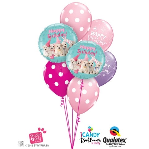 Birthday Puppies Dazzler Balloon Bouquet