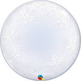 BUBBLE BALLOON 60CM - FROSTY SNOWFLAKES #52005
