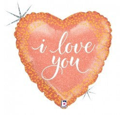 Rose Gold i love you Foil Heart Balloon INFLATED #36639