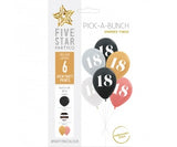 18th Birthday Metallic Assortment Pick-A-Bunch 6pk UNFILLED