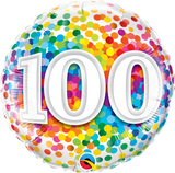 100th Birthday Foil 45cm Confetti Balloon #49565