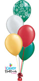 Christmas 5 Balloon Table Bouquet T5 with Hi-Float 2-3 day float time