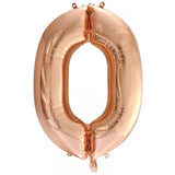 Giant INFLATED Rose Gold Number Zero 0 Foil 86cm Balloon #213740