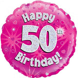 50th Birthday Foil Magenta 45cm Balloon Oaktree #27734