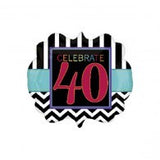 40th Birthday Foil Celebrate Chevron Supershape Balloon #28687