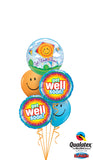 Get Well Soon Smiley Kite Bouquet INFLATED