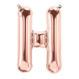 Rose Gold Letter H Balloon AIR FILLED SMALL 41cm #01344