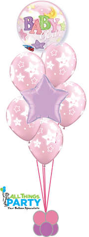 Baby Girl Stars & Moon Bubble Bouquet