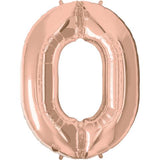 Mega Number Zero 0 Rose Gold Foil 86cm Balloon INFLATED #57871