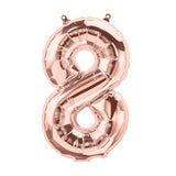 Rose Gold Number 8 Balloon 41cm Small AIR FILLED ONLY #01371