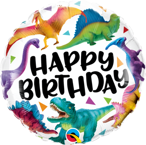 Dinosaur Birthday Foil Balloon 46cm INFLATED #97382