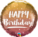 Happy Birthday Foil 45cm Gold & Rose Gold Ombre #12279