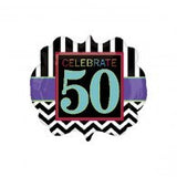 50th Birthday Chevron Supershape Foil Balloon #28688