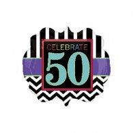 50th Birthday Chevron Supershape Foil Balloon #28688