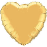 Gold Heart Foil Mirror Finish 43cm Balloon INFLATED #10585