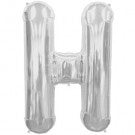 Silver Letter H Balloon AIR FILLED SMALL 41cm #00486