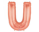 Giant Letter Balloon U Rose Gold 1m #15921