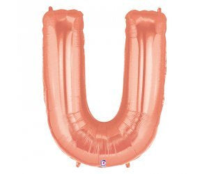 Giant Letter Balloon U Rose Gold 1m #15921