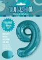 Teal Number 9 Foil 86cm Balloon #50639