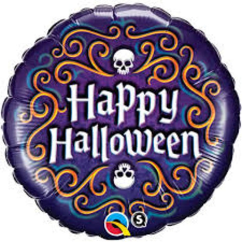 Qualatex Foil 45cm (18") Halloween Skeleton Filigree #18474