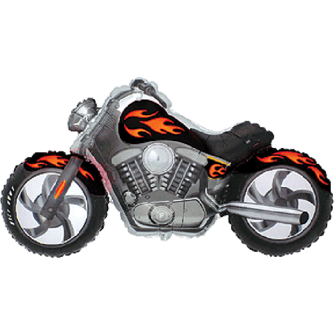 Motorbike Black Orange Foil Super Shape 115cm (45") #301397