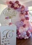 White Acrylic Wall with Organic Balloon Garland HIRE