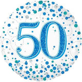 Foil 45cm (18") Sparkling Fizz Blue 50 50th #22669