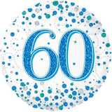 Sparkling Fizz Blue 60 60th Foil 45cm (18") #22670