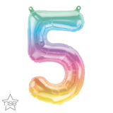Rainbow Number 5 Balloon 41cm AIR FILLED ONLY #86372