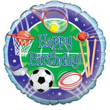 Happy Birthday Sports Foil 45cm (18") INFLATED #228502
