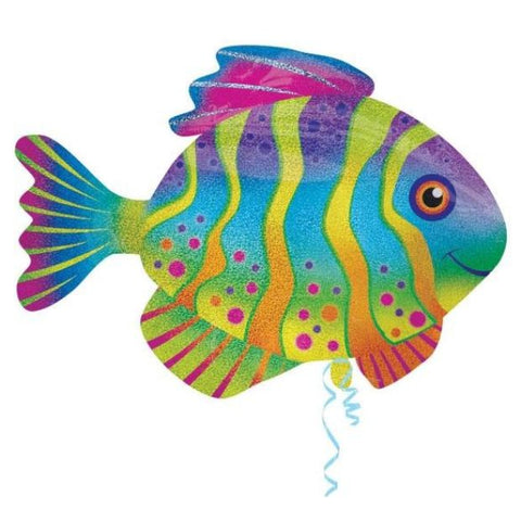 Colorful Fish Holographic Foil Shape INFLATED (83cm x 58cm) #32850