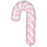 Pastel Pink Candy Cane Foil Super Shape 98cm x 63cm INFLATED #312744