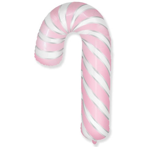 Pastel Pink Candy Cane Foil Super Shape 98cm x 63cm INFLATED #312744