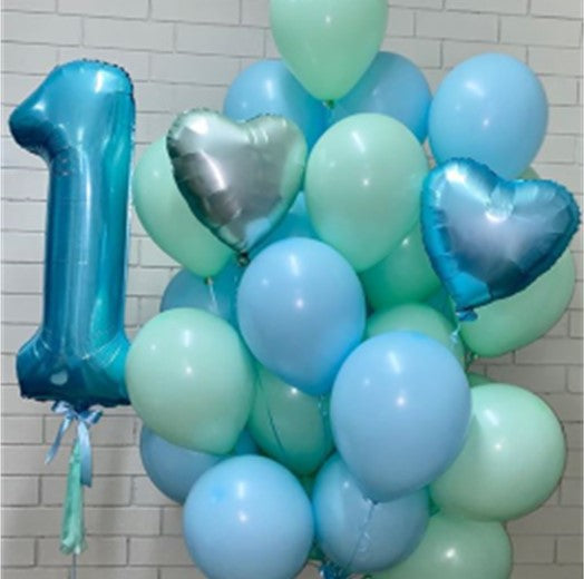 Baby Blue Helium Number Balloons