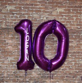 Purple Helium Number Balloons