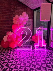 Neon Light Up Numbers - White or Multi Coloured