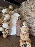 White, Black, Beige, Pink, Blue or Lilac Arch Backdrop Wall Hire with Balloon Garland #WHBD