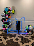 Neon LED 120cm Light Up Numbers With Freestanding Garlands Package White or Multi Coloured