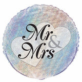 MR & MRS 45CM (18") FOIL PRISMATIC BALLOONS INFLATED #55523