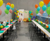 Beige, Pink, Blue or Lilac Arch Backdrop Wall Hire with Balloon Garland #BPBLBD