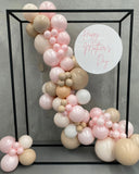 Black Square 3D Frame with Organic Balloon Garland HIRE ITEM