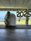 White, Black, Beige, Pink, Blue or Lilac Arch Backdrop Wall Hire with Balloon Garland #WHBD