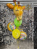 Happy Birthday Giraffe Balloon Bouquet INFLATED