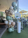 Mesh Arch White or Black or White French Window Backdrop with Balloon Garland HIRE