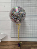 Large 60cm Confetti Filled Balloon on a weight 2-3 day Foat Time