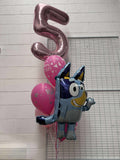 Bluey Number Birthday Balloon Bouquet INFLATED #BlueyNumber