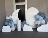 White or Black Open Hollow Arch or White Moon Backdrop Wall Hire with or without Balloon Garland #WHBLKOPENBD