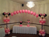 Balloon Arch 2 column with string of pearls heliums