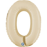 Satin Cream Number 0 Small Foil 36cm (14") AIR-FILLED #141004